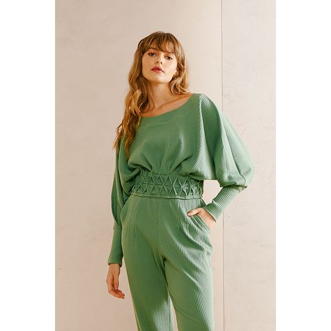 BLUSA CANELADA PREGAS SAUDADE