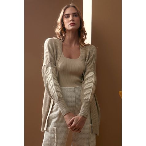 Cardigan Folhas