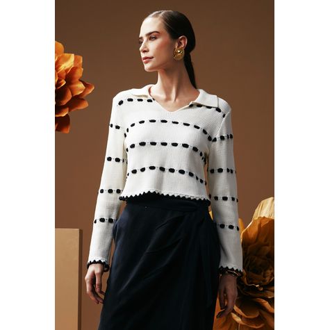Cropped de trico Artesã