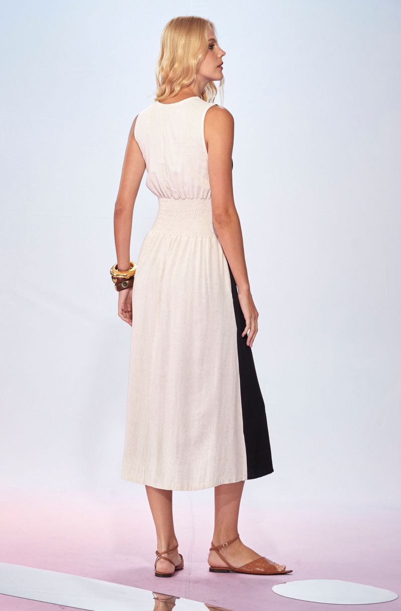 Vestido-Midi-Transpassado-Branco-e-Preto-Carol---